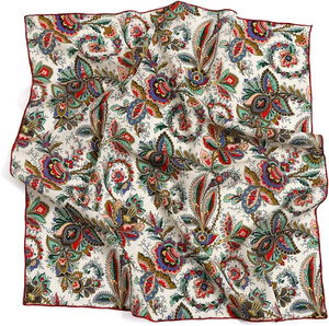 Wholesale Customized 100% Silk Long Square Scarves <b>Bandana</b> Head Scarves Twill Luxury Multi-Functional for Women Custom Print - Product Image 6