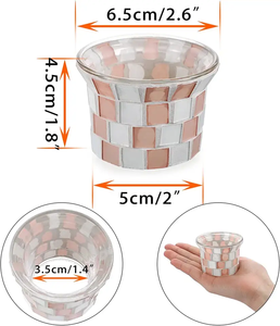 ชุดเชิงเทียนแก้วโมเสคสำหรับตกแต่งบ้านและงานอีเวนต์ที่สง่างาม - Product Image 2