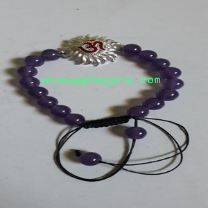 Bracelet unisexe à breloques Sun Om avec perles de sélénite naturelle Agate et Quartz Punk Style bouddhisme religieux pour cadeau d'anniversaire - Product Image 5