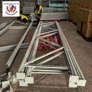 Poudre industrielle à haute densité réglable de stockage à froid adapté aux besoins du client de structure de support de palette double profonde droite en acier professionnelle - Product Image 4