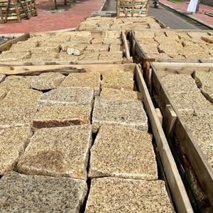 Pierre de pavage en granit jaune de haute qualité, naturelle et brisée, pour revêtement mural extérieur, façade, parc - Product Image 1