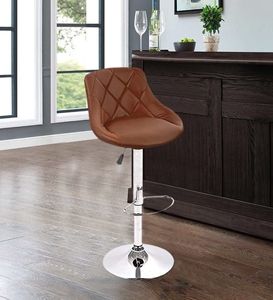 Brown Leatherette <b>bar</b> <b>Stool</b> Modern Swivel <b>bar</b> Chair Counter Height Kitchen Furniture Cushioned Seat Ergonomic Backrest Metal - Product Image 4