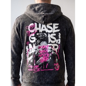 Mens Vintage Acid Wash Pullover Hoodie Oversized Graffiti Graphic <b>Back</b> Print Streetwear Casual Hooded Sweatshirt - Product Image 1