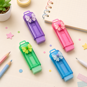 Set de Papelería con Bonito Lazo, Juego de Borradores de Lápiz Retráctiles para Niños, Borrador Creativo Deslizable que Elimina Residuos y Migas de Goma - Product Image 4