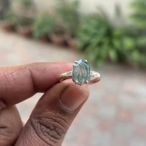 Handmade Vintage Peace Shape <b>Moss</b> <b>Agate</b> Engagement <b>Ring</b> 925 Sterling Silver AAA Quality Party Gift Jewelry - Product Image 1