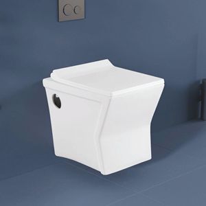 Inodoro de Cerámica Moderno de Una Pieza, Montado en el Suelo, con Sifón en P, para Hotel y Baño - Product Image 2