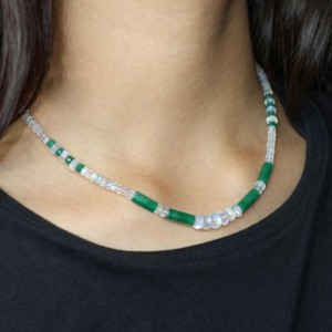 Face Beaded Pencil Necklace Natural Stone Beaded <b>Pendant</b> Necklace Dainty Minimalist Women Fashion Jewelry - Product Image 6