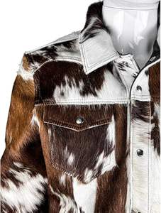 Veste en cuir véritable de vachette à poils, style motard, coupe classique, couleur marron, pour femme, hiver, élégante, en cuir souple - Product Image 5