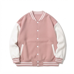 <b>Men's</b> Casual <b>Baseball</b> Bomber Varsity <b>Jacket</b> Two Tone Contrast Sleeve Outerwear Ribbed Knit Trim Snap Closure Waterproof - Product Image 1