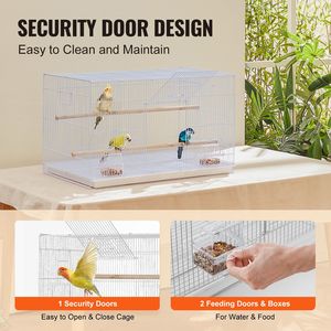 Jaula de acero apilable de 30 pulgadas para pájaros pequeños: loros, canarios, cacatúas, agapornis, pinzones, periquitos, guacamayos - Product Image 4