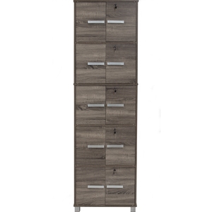 Minimalist Laminated Board <b>Storage</b> <b>Box</b> Ebonnese Finish Five Tier Multi-Purpose <b>Lockable</b> Organizer Cabinet Separate Key Locks - Product Image 3