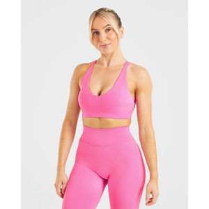 Nuevo Diseño de Sujetador Deportivo Rosa de Verano, Tirantes Ajustables en la Espalda, Escote en Forma de V y Alto Impacto, Sujetador Deportivo para Mujer Adulta - Product Image 4