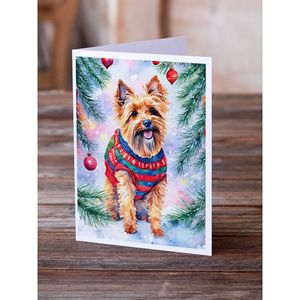Australian Terrier Whimsical A7 Tarjetas de felicitación de Navidad Paquete de 8 tarjetas de notas en blanco con sobres Tamaño 5x7 - Product Image 2
