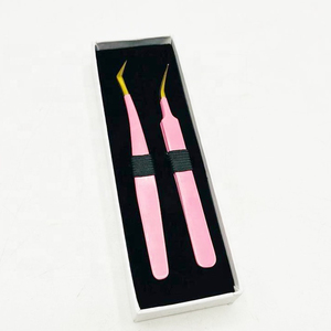Custom Wholesale 90 Degree Volume Eyelash Tweezers Set Smooth Sustainable Stainless Steel <b>Lash</b> Tweezers For Eyelash Extension - Product Image 1