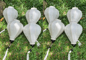 Lanterne en bambou du Vietnam de couleur blanche pour la décoration de mariage, lanterne en soie de taille standard, décoration de restaurant, lanterne de Hoi An - Product Image 3