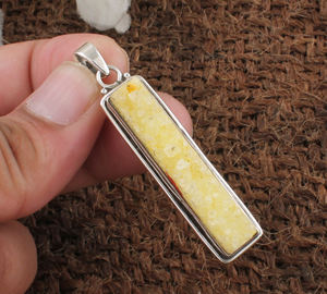 Pendentif en pierre précieuse Druzy jaune étincelant en forme d'anneau, en argent sterling 925, charme géode vintage, collier unisexe pour anniversaire - Product Image 2