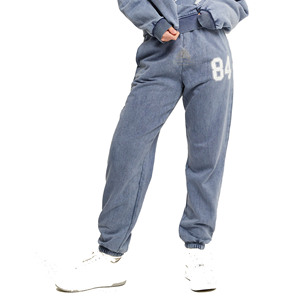 Nouvel Arrivage – Pantalon de survêtement 100 % coton molletonné délavé à l'acide pour femme, coupe décontractée, jambe large, style streetwear, idéal pour la mode hivernale - Product Image 1