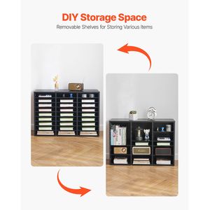 Organizzatore per Ufficio e Casa a 27 Scomparti in Legno con Ripiani Rimovibili e Vassoi Portadocumenti in Truciolato - Product Image 5
