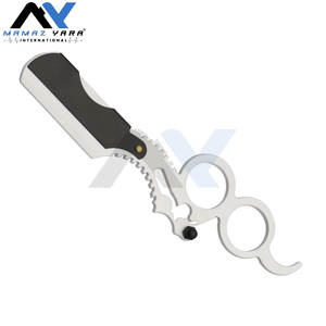 Navaja de afeitar de barbería de hoja recta única con mango de anillo para hombre, para uso en salón y hogar, blanca y negra - Product Image 6