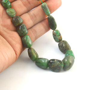 Cuentas de Esmeralda Natural Pulimentadas de 7x10 mm a 17x18 mm, Cuentas de Esmeralda Verde, Hilo de 16 Pulgadas, Lote al por Mayor para Fabricación de Joyería - Product Image 3