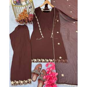 Conjunto de traje de fiesta de diseñador para mujer con top y pantalones Plazzo elegantes para ocasiones especiales - Product Image 4