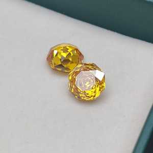 Saphir jaune scintillant, pierre précieuse synthétique, pierre en vrac pour la fabrication de bijoux, bijoux de mode - Product Image 1