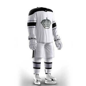 Ensemble d'uniformes de hockey sur glace personnalisés, maillot et pantalon imprimés par sublimation, respirant, anti-humidité, antibactérien, polyester, sports d'équipe - Product Image 5