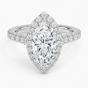 Anillo BOJ 0127 con Corte Marquesa, Plata 925, Anillo Solitario de Diamante con Engaste Francés de Lujo, 2ct, Color D, VVS1, Moissanita, Certificado GRA - Product Image 1