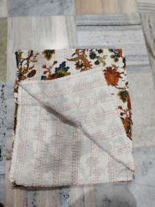 Handmade Kantha Quilt Reversible Cotton Blanket grey fabric print Multi Color <b>Bedspread</b> Home Decor Gift for Her - Product Image 3