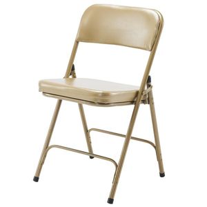 Set di 2 Sedie Pieghevoli in Metallo Champagne con Seduta e Schienale Imbottiti per Casa, Ufficio, Eventi Interni ed Esterni, Feste e Viaggi - Product Image 5