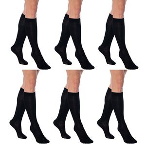 Women's 6-Pair <b>Knee</b> <b>High</b> Combed Cotton Over the Calf <b>Socks</b> Long <b>Socks</b> - Product Image 1