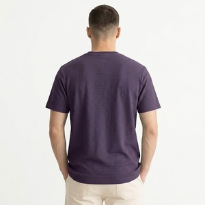 เสื้อยืดผู้ชายสีฟ้าอ่อน ผ้าฝ้าย แขนสั้น คอกลม ทรงปกติ สวมใส่สบาย ระบายอากาศได้ดี สีพื้น คอกลม - Product Image 2