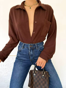 Vestido Camisero Verde Oversize de Alta Calidad para Mujer, Ropa Casual de Manga Larga Tejida para Verano - Product Image 4