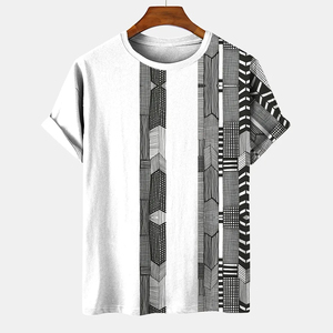 T-shirt sportif respirant à manches courtes et col rond pour homme, coupe classique, imprimé numérique, 100% coton jersey tricoté 320g - Product Image 3