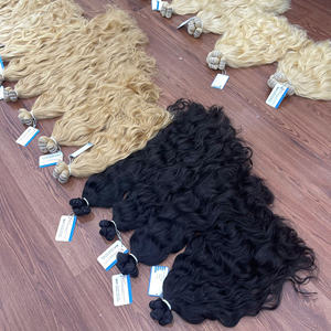 Extensiones de Cabello Virgen Vietnamita Rubio de Máquina de Alta Calidad, Ondulado Natural, Doble Trama, Puntas Gruesas y Llenas - Product Image 5