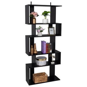 Libreria Angolare Autoportante a 5 Cubi, Scaffale a 5 Ripiani, Organizzatore per Armadio, Espositore in Nero - Product Image 6