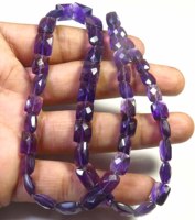 Perles de pierres précieuses naturelles d'améthyste violette de haute qualité, 16'' de long, perles d'améthyste brésilienne facettées, 7-11mm, taille baguette