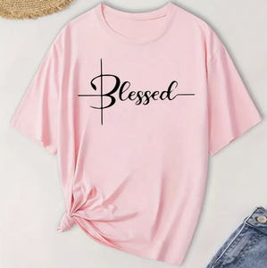 Camiseta Casual de Manga Corta con Cuello Redondo y Corte Holgado para Mujer Talla Grande, para Primavera/Verano, Tejido de Felpa, Secado Rápido y Ligera - Product Image 2