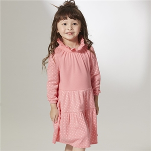 Robe pour enfants ODM Standard maxi en pur coton biologique rose à encolure bourgeon - Product Image 1