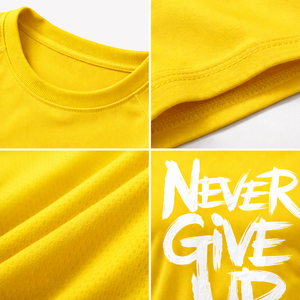 T-shirt de sport pour hommes Never Give Up Gym, T-shirt de motivation pour l'entraînement physique, respirant, pour la musculation, vêtements de sport - Product Image 6
