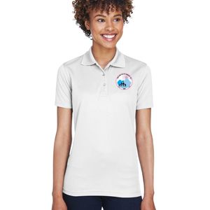 Camisa Polo Blanca para Mujer, Bordada con Escudo, Manga Corta, Cuello Camisero, Mezcla de Algodón, Informal, para Golf, Negocios, Moda - Product Image 1