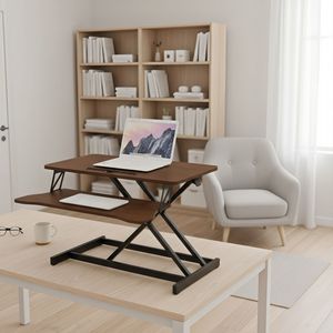 Workstation per Laptop con Doppio Monitor da 32 Pollici, Convertitore Scrivania Regolabile in Altezza Sit-Stand, Ampio Vassoio per Tastiera, Scrivanie per Computer - Product Image 6