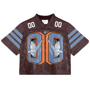 Manufacturers Custom Classic American Football Jersey Breathable Mesh Sublimation Streetwear Soccer Shirts Team Uniform OEM - Product Image 3