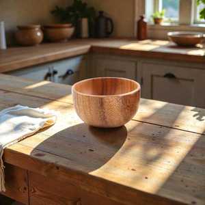 Acacia Wood Bowl Japanese Style Rice & <b>Small</b> Soup Bowl Natural Kitchen Tableware Minimalist Salad Dish Mini Dough Bowl - Product Image 4