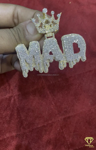Collar de Lujo con Colgante de Letra Personalizada de Hip Hop, Joyería Brillante para Estilo Urbano - Product Image 4