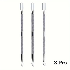Pousse-cuticules et lime à ongles double face en acier inoxydable pour manucure, soin des cuticules, durable, réutilisable, manucure professionnelle - Product Image 4