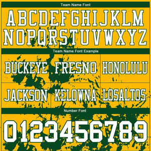 Camiseta de Fútbol Americano Personalizada Amarillo Verde, Manga Corta, Cuello en V, Transpirable, de Poliéster Sublimado, para Equipo - Product Image 3