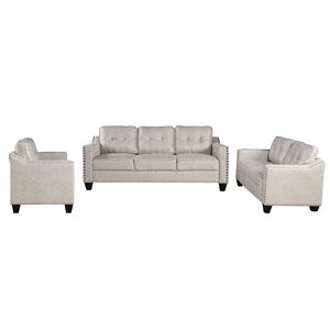 Set da Soggiorno a 3 Pezzi con Cuscini Trapuntati - Product Image 4