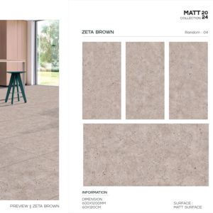 Carrelage en porcelaine ultra mat 600x1200, grand format, surface premium, pour murs et sols, design moderne intérieur et extérieur, collection - Product Image 1