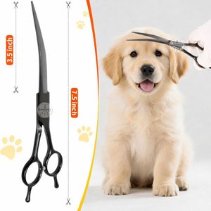 Tijeras de Peluquería Canina Profesionales de 7.5 Pulgadas, Tijeras de Corte Recto con Mango Ergonómico para Diestros, Tijeras de Acero Inoxidable Japonés - Product Image 6